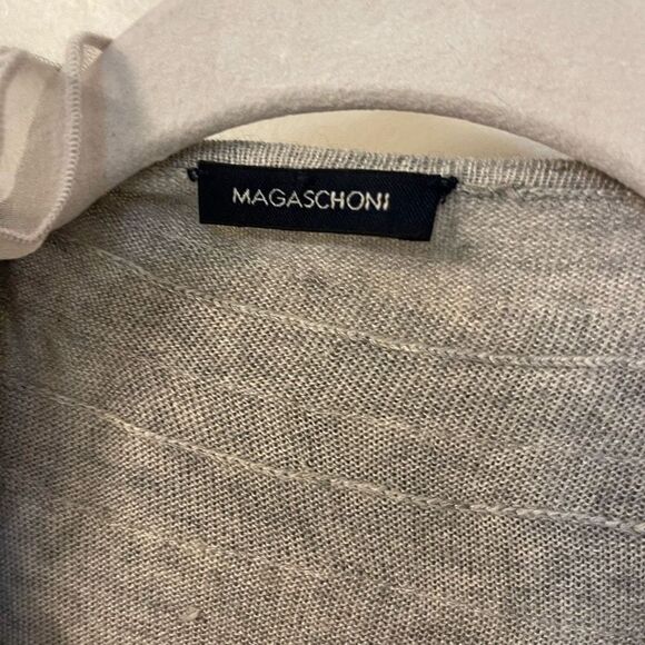 Magaschoni Women Silk Cashmere Raffle Front Open Cardigan Sz S - Picture 3 of 8